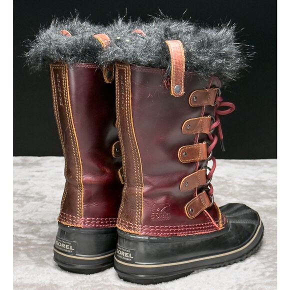Sorel Premium Joan of Arctic Red Oxblood Waterproof Snow Boots Womens Size 7.5 - Picture 13 of 16